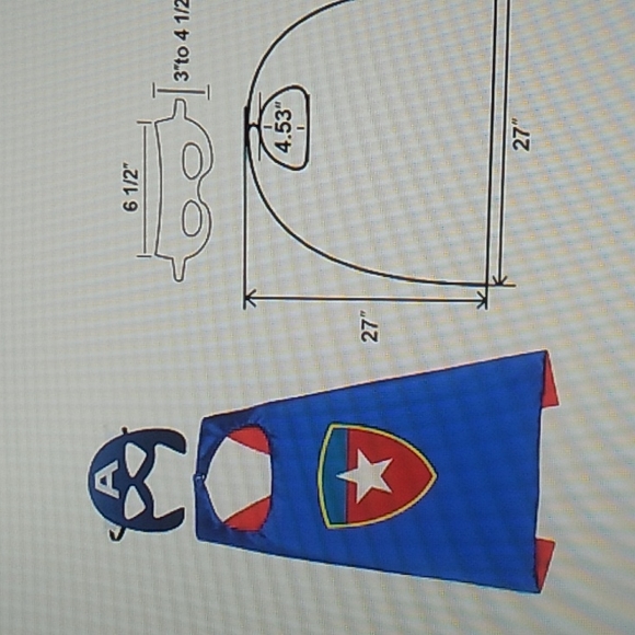 Captain American Other - Superhero Cape Capt American Satin Cape wash in cold & air dry 26.5 x 26 inches